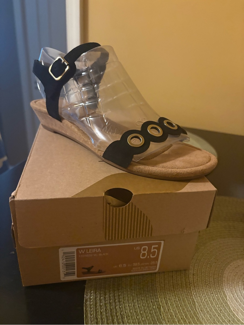 Koolaburra Black Slingback Sandals with Grommet Accents